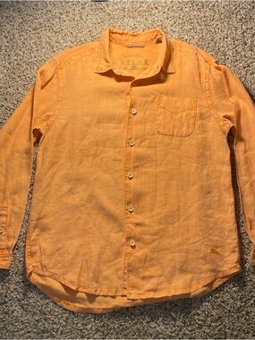 Tommy Bahama Vintage 2010’s Men's Button Down Shirt Medium Tropical Linen Blend